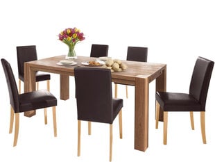 Комплект мебели для столовой Notio Living Matrix180/Liva, цвета дуба/коричневый цена и информация | Комплекты мебели для столовой | 220.lv