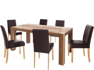 Комплект мебели для столовой Notio Living Matrix180/Liva, цвета дуба/коричневый цена и информация | Комплекты мебели для столовой | 220.lv