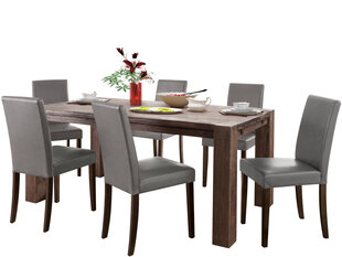 Комплект мебели для столовой Notio Living Matrix180/Liva, коричневый/светло-серый цена и информация | Комплекты мебели для столовой | 220.lv