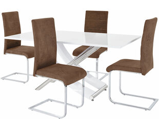 Комплект мебели для столовой Notio Living Carl/Cosy, белый/коричневый  цена и информация | Комплекты мебели для столовой | 220.lv