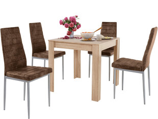 Комплект мебели для столовой Notio Living Lori 80/Kota, цвета дуба/коричневый цена и информация | Комплекты мебели для столовой | 220.lv