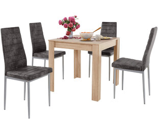 Комплект мебели для столовой Notio Living Lori 80/Kota, цвета дуба/серый цена и информация | Комплекты мебели для столовой | 220.lv