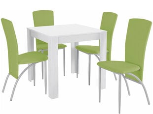 Ēdamistabas mēbeļu komplekts Notio Living Lori 80/Nevada, balts/zaļš  //nav krēslu izmēru cena un informācija | Ēdamistabas komplekti | 220.lv