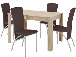 Комплект мебели для столовой Notio Living Lori 120/Nevada, цвета дуба/коричневый цена и информация | Комплекты мебели для столовой | 220.lv
