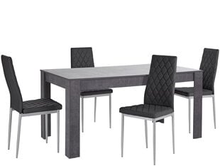 Ēdamistabas mēbeļu komplekts Notio Living Lori 160/Barak, tumši pelēks/melns  //nav krēslu izmēru цена и информация | Комплекты мебели для столовой | 220.lv