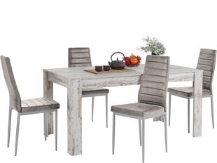 Комплект мебели для столовой Notio Living Lori 160/Kota, старинный белый/серый цена и информация | Комплекты мебели для столовой | 220.lv