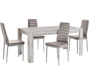 Комплект мебели для столовой Notio Living Lori 160/Kota, старинный белый/серый цена и информация | Комплекты мебели для столовой | 220.lv