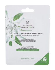 Vienreizējās lietošanas loksnes maska ar koncentrātu The Body Shop Drops Of Youth 21 ml cena un informācija | Sejas maskas, acu maskas | 220.lv