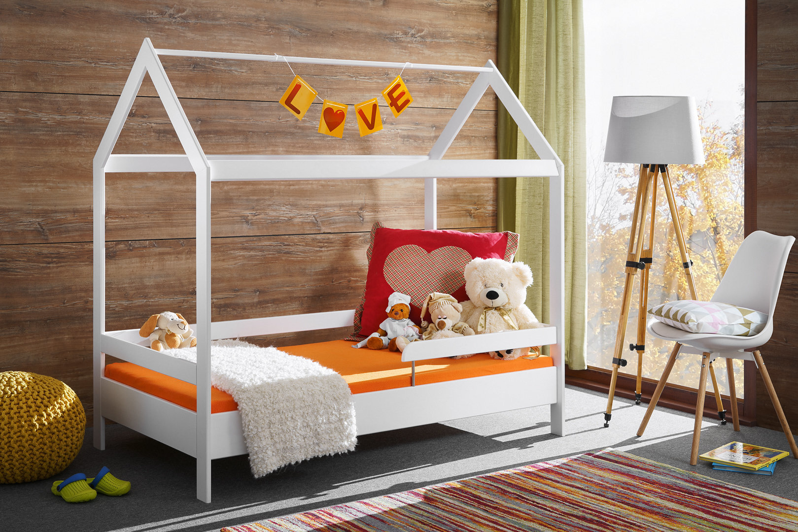 Bērnu gulta-mājiņa ASM Tymi House, 80x160 cm, balta cena | 220.lv