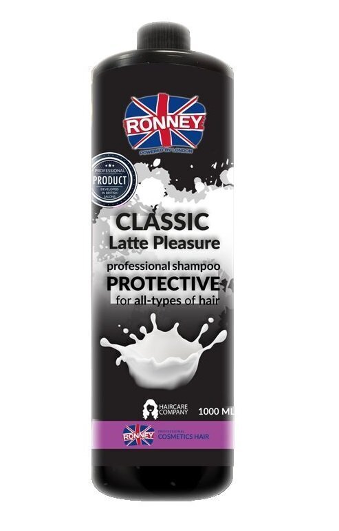 Aizsargājošs matu šampūns Ronney Professional Classic Latte Pleasure 1000 ml cena un informācija | Šampūni | 220.lv