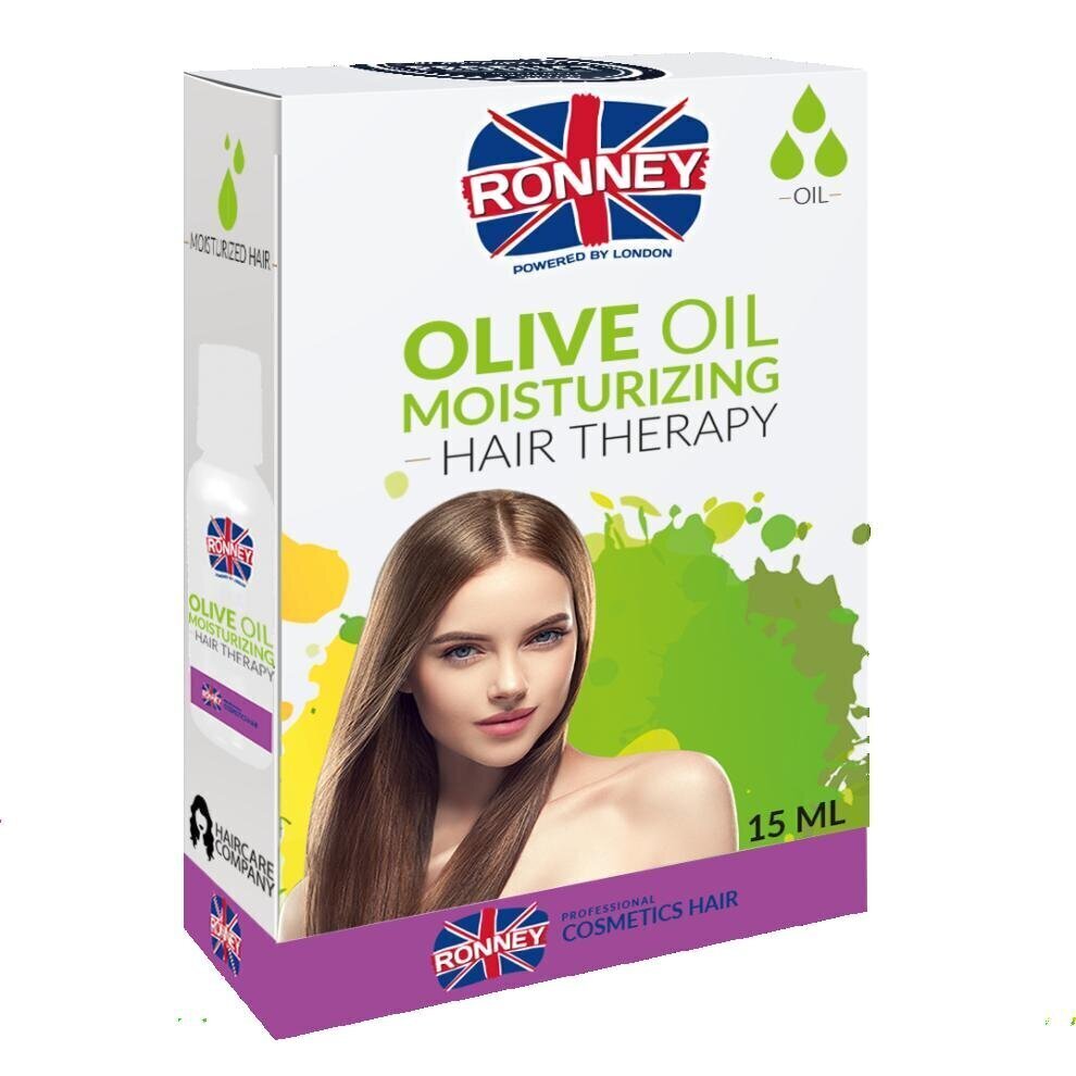 Mitrinoša matu eļļa Ronney Professional Olive Oil Moisturizing Effect 15 ml cena un informācija | Matu uzlabošanai | 220.lv