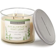 Candle-Lite aromātiska svece ar vāciņu Eucalyptus & Mint Leaf, 418 g cena un informācija | Sveces un svečturi | 220.lv