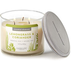 Ароматическая свеча Candle-Lite с крышечкой Lemongrass & Coriander, 418 г цена и информация | Подсвечники, свечи | 220.lv