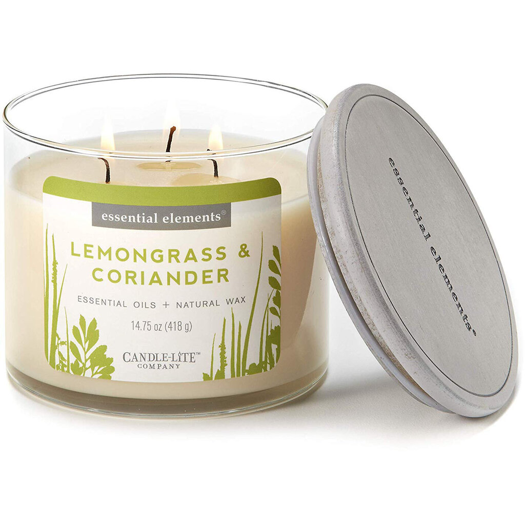 Candle-Lite aromātiska svece ar vāciņu Lemongrass & Coriander, 418 g cena un informācija | Sveces un svečturi | 220.lv