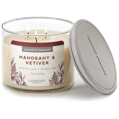 Candle-Lite ароматическая свеча с крышечкой Mahogany & Vetiver, 418 г цена и информация | Подсвечники, свечи | 220.lv