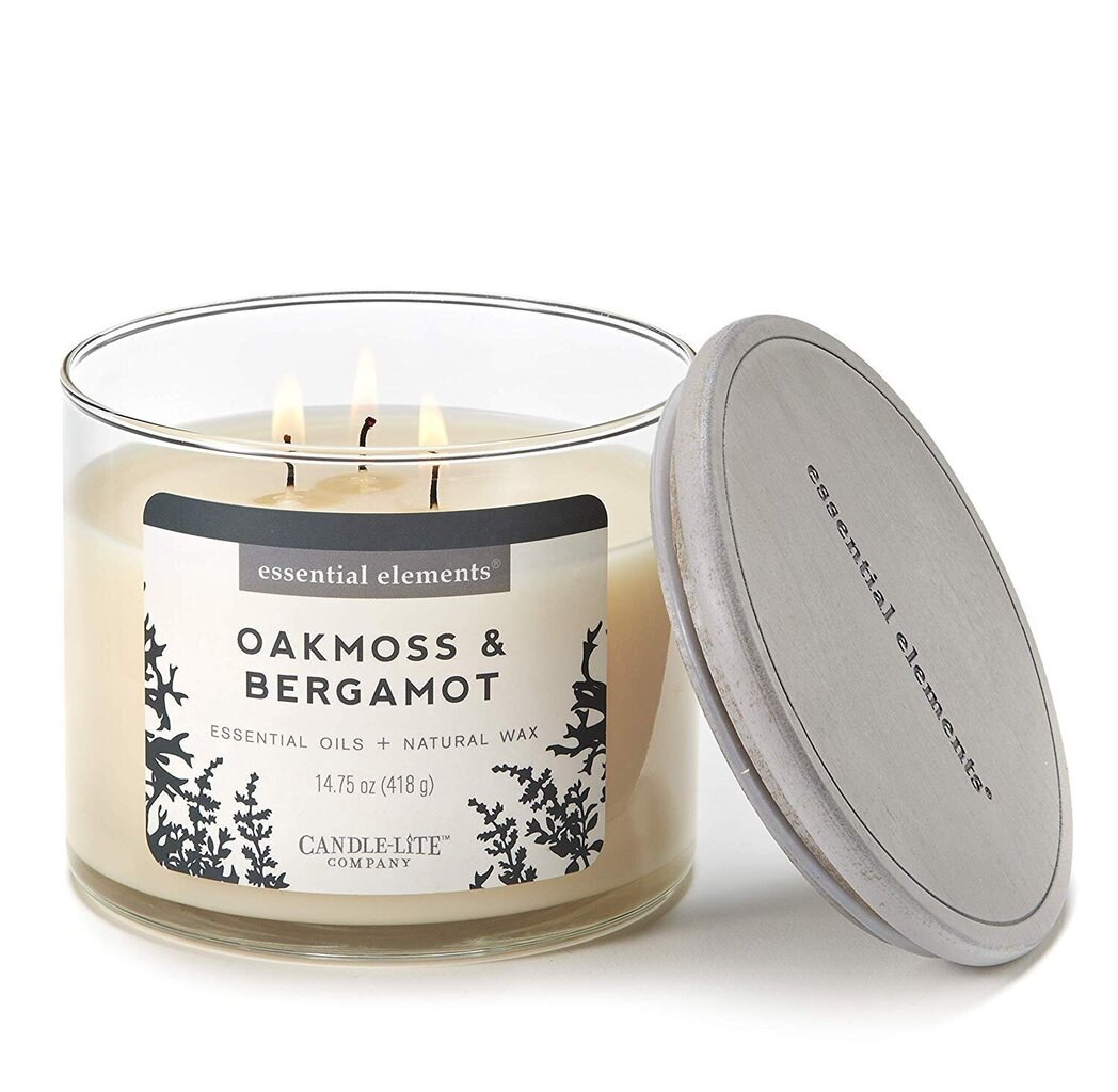 Candle-Lite aromātiska svece ar vāciņu Oakmoss & Bergamot, 418 g cena un informācija | Sveces un svečturi | 220.lv