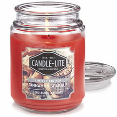 Candle-Lite aromātiska svece ar vāciņu Cinnamon Sparkle, 510 g cena un informācija | Sveces un svečturi | 220.lv
