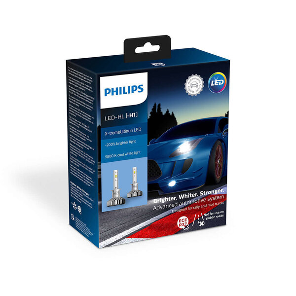 Philips H1 X-Treme Ultinon LED +200% spuldzes kompl. (2 gab.) cena | 220.lv