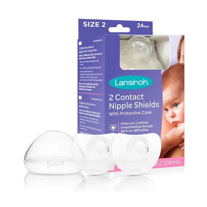 Krūšu galu uzgaļi Lansinoh Contact Nipple Shields 24mm цена и информация | Preces zīdaiņu barošanai | 220.lv