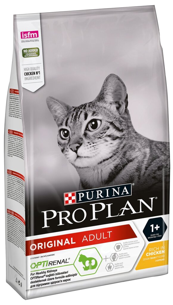 Pro Plan Original Adult Cat Chicken barība kaķiem 1.5kg cena un informācija | Sausā barība kaķiem | 220.lv