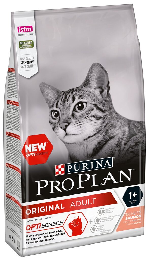 Pro Plan Original Adult Cat Salmon barība kaķiem 1.5kg cena un informācija | Sausā barība kaķiem | 220.lv