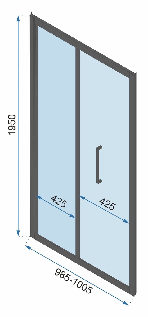 Dušas durvis REA Rapid Fold black mat 70,80,90,100 cm cena un informācija | Dušas durvis, dušas sienas | 220.lv