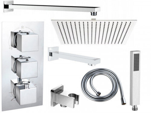 Slēpts dušas un vannas komplekts ar termostatu Mexen 7in1 цена и информация | Dušas komplekti un paneļi | 220.lv