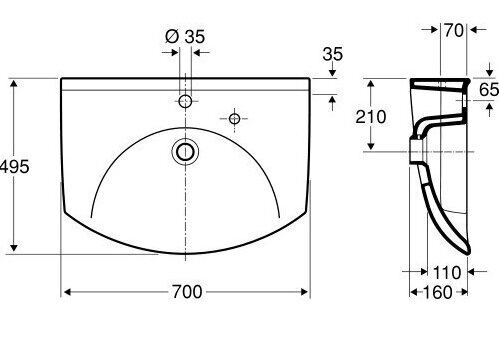 Ifo Sign 7372 izlietne, 700x495mm cena | 220.lv