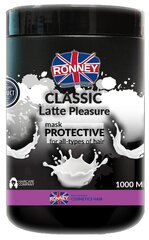 Защитная маска для волос Ronney Professional Classic Latte Pleasure 1000 мл цена и информация | Распылите крем-спрей на волосы на расстоянии 20-25 см, расчешите их расческой. | 220.lv