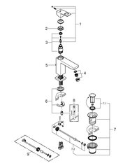 Grohe Eurocube izlietnes jaucējkrāns, 23445000 cena un informācija | Jaucējkrāni | 220.lv