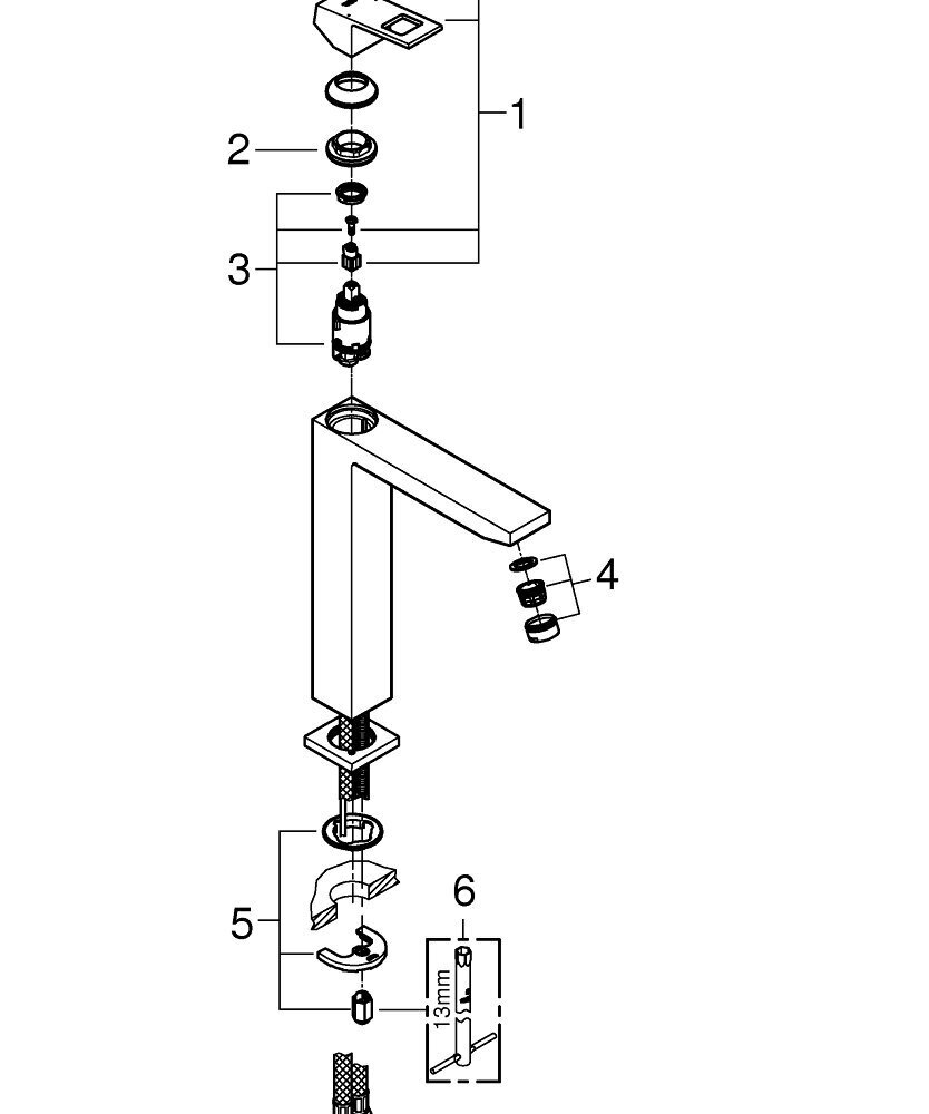 Grohe Eurocube XL izlietnes jaucējkrāns, 23406000 cena un informācija | Jaucējkrāni | 220.lv