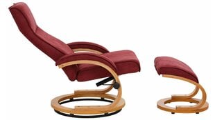 Krēsls ar pufu Notio Living Paprika I, sarkans/ozola krāsas kaina ir informacija | Atpūtas krēsli | 220.lv