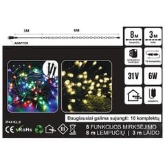 LED virtene 100 spuldzes 8m SPC cena un informācija | Ziemassvētku lampiņas, LED virtenes | 220.lv