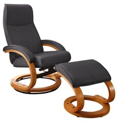 Кресло с подставкой для ног Notio Living Paprika, черного/дубового цвета цена и информация | Кресла в гостиную | 220.lv