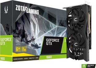 Zotac ZT-T16600K-10M graphics card NVIDIA GeForce GTX 1660 6 GB GDDR5 цена и информация | Видеокарты (GPU) | 220.lv