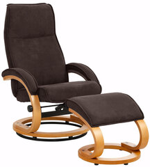 Krēsls ar pufu Notio Living Paprika I, brūns/ozola krāsas cena un informācija | Atpūtas krēsli | 220.lv
