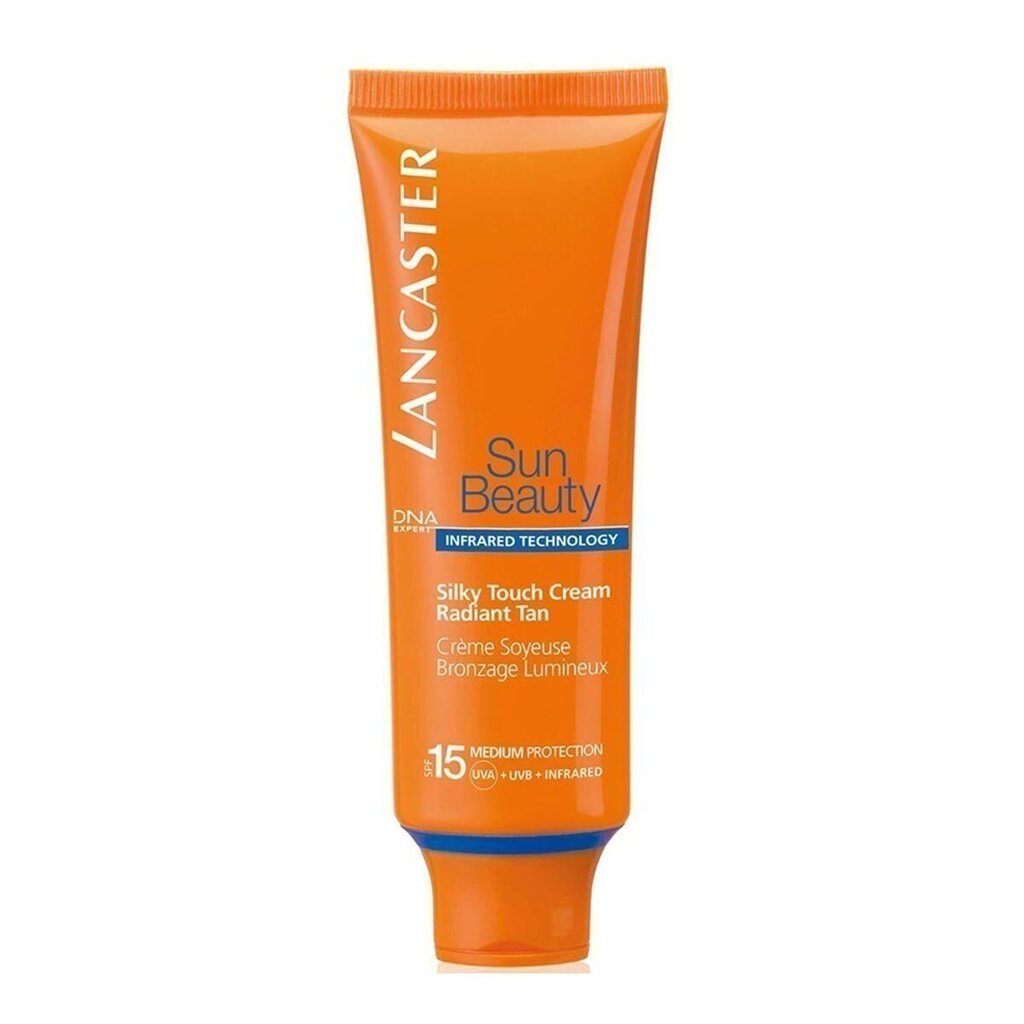 Sejas aizsargkrēms no saules Lancaster Sun Beauty Silky Touch Cream Radiant Tan SPF 15 50 ml cena un informācija | Sauļošanās krēmi | 220.lv