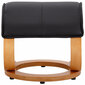 Krēsls ar pufu Notio Living Paprika Pu,melns/ozola krāsas цена и информация | Atpūtas krēsli | 220.lv