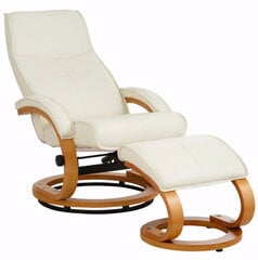Krēsls ar pufu Notio Living Paprika, krēmkrāsas/ozola krāsas cena un informācija | Atpūtas krēsli | 220.lv