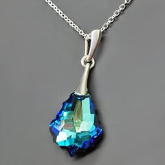 Серебряный кулон "Барокко IV (Bermuda Blue)" с кристаллами Swarovski™ цена и информация | Украшения на шею | 220.lv