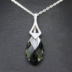 Sudraba kulons "Baroka II (Black Diamond Light Chrome)" ar Swarovski™ kristāliem цена и информация | Украшения на шею | 220.lv