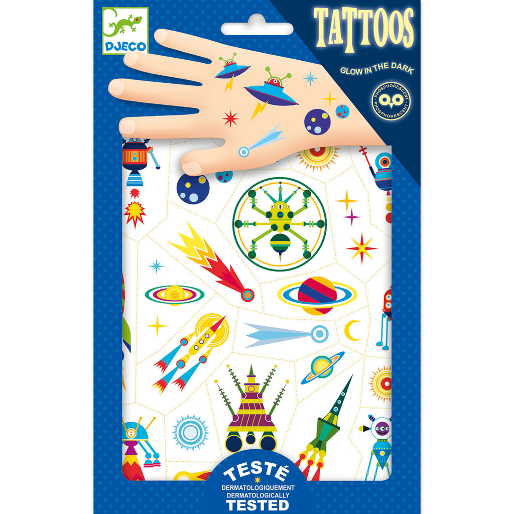 Tetovējumi - Kosmoss Djeco, DJ09590, 50 gab. цена и информация | Rotaļlietas meitenēm | 220.lv