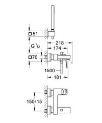 Grohe Eurocube смеситель для ванной 23141000 цена и информация | Смесители | 220.lv