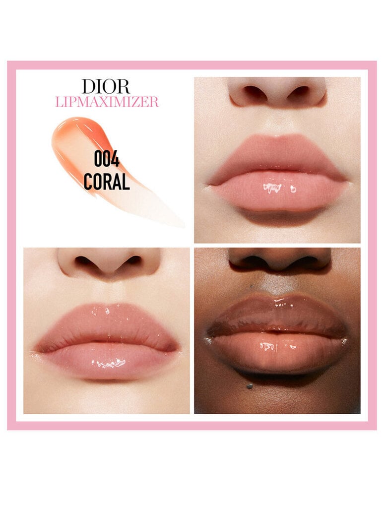 Spīdums lūpu izteiksmīgumam Dior Addict Lip Maximizer 6 ml, 004 Coral cena un informācija | Lūpu krāsas, balzāmi, spīdumi, vazelīns | 220.lv