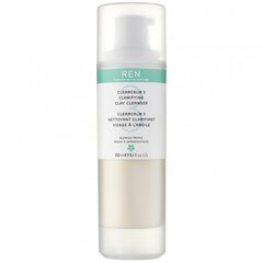 Sejas attīrošs produkts Ren Clean Skincare Clearcalm3 Clarifying Clay Cleanser 150 ml cena un informācija | Sejas ādas kopšana | 220.lv