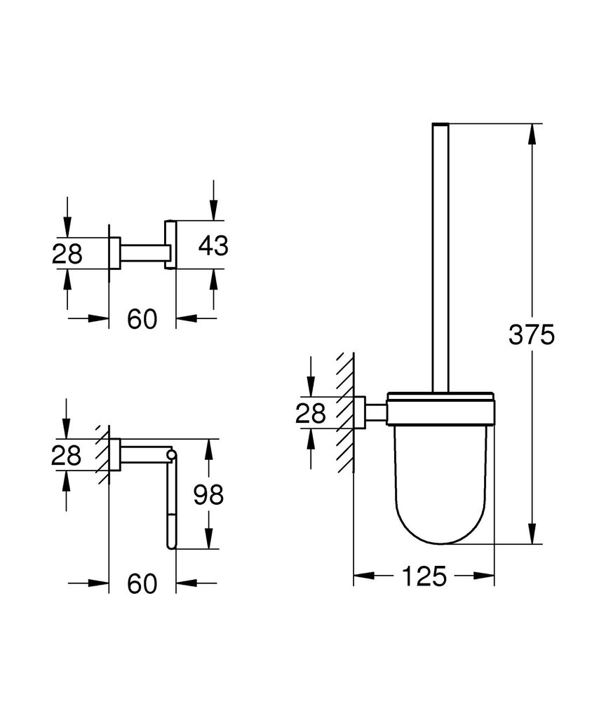 Grohe Essentials Cube vannas istabas piederumu komplekts cena un informācija | Vannas istabas aksesuāri | 220.lv