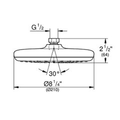 Grohe Tempesta 210 hroma krāsas lietus galva cena un informācija | Aksesuāri jaucējkrāniem un dušai | 220.lv