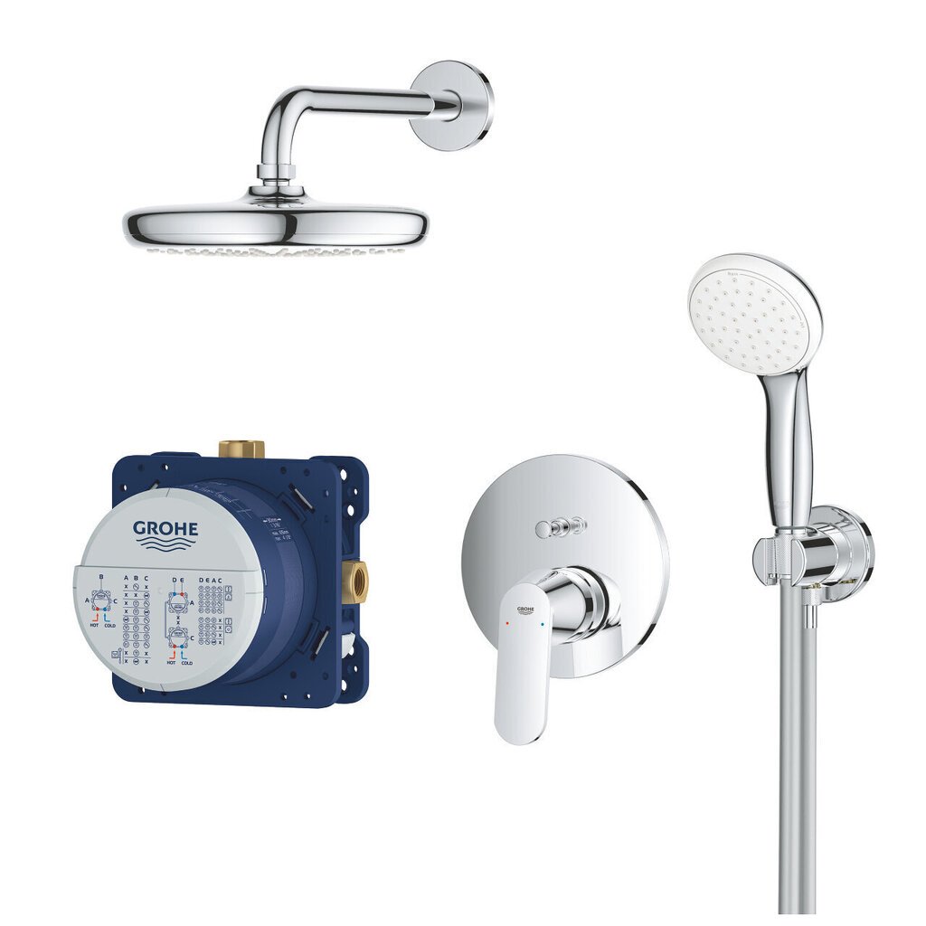 Grohe Eurosmart Cosmo zemapmetuma dušas komplekts, hroms цена и информация | Dušas komplekti un paneļi | 220.lv