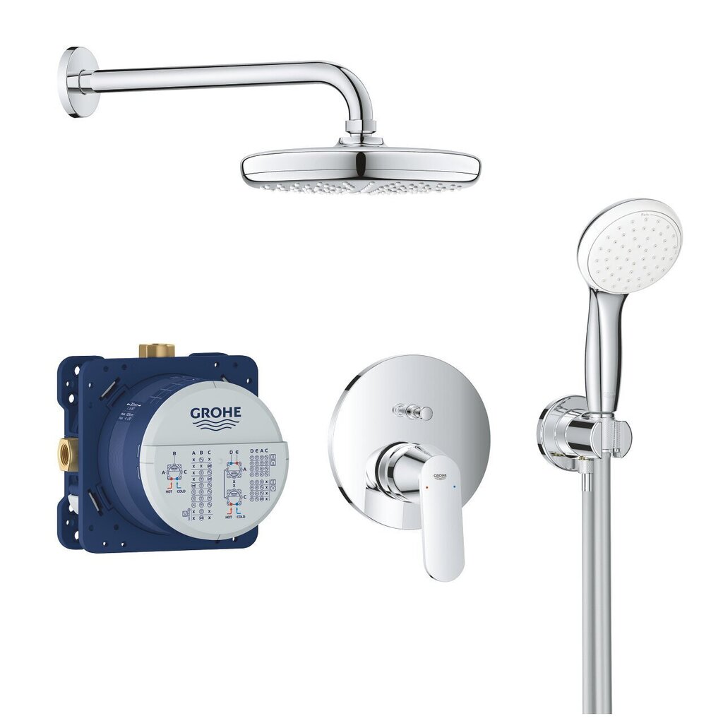 Grohe Eurosmart Cosmo zemapmetuma dušas komplekts, hroms цена и информация | Dušas komplekti un paneļi | 220.lv