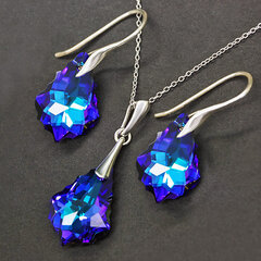 Sudraba komplekts "Baroka IV (Heliotrope)" ar Swarovski™ kristāliem цена и информация | Наборы украшений | 220.lv